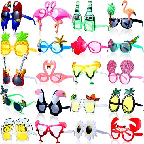 Weewooday 20 Pair Hawaiian Party Sunglasses Funny Photo Props