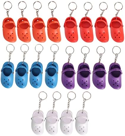 HEEPDD 20Pcs Mini Silicone Slipper Keychains