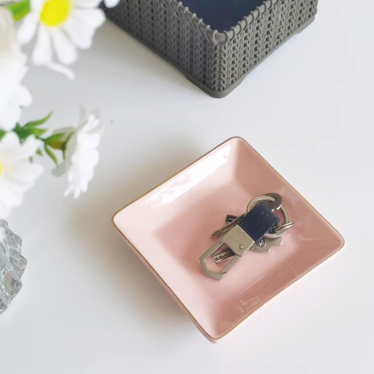 HANKOR Ceramic Jewelry Dish Tray Pink 47inch