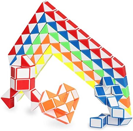Ganowo 18 Pack Fidget Snake Cube Puzzle Toys for Kids Teens