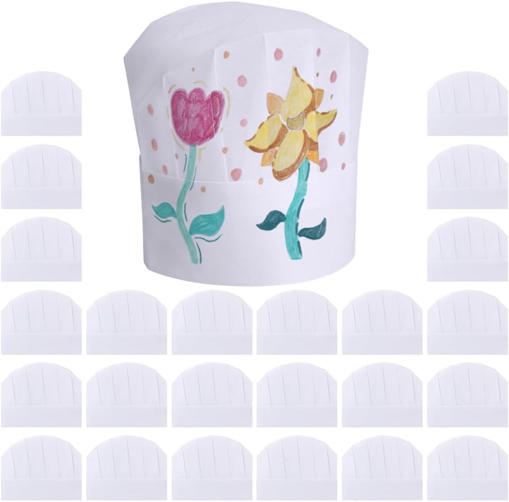 Yeios 24-30 Pack Adjustable Chef Hats for Kids and Adults