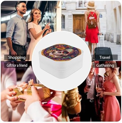 Colorful Skull Travel Jewelry Case for Women