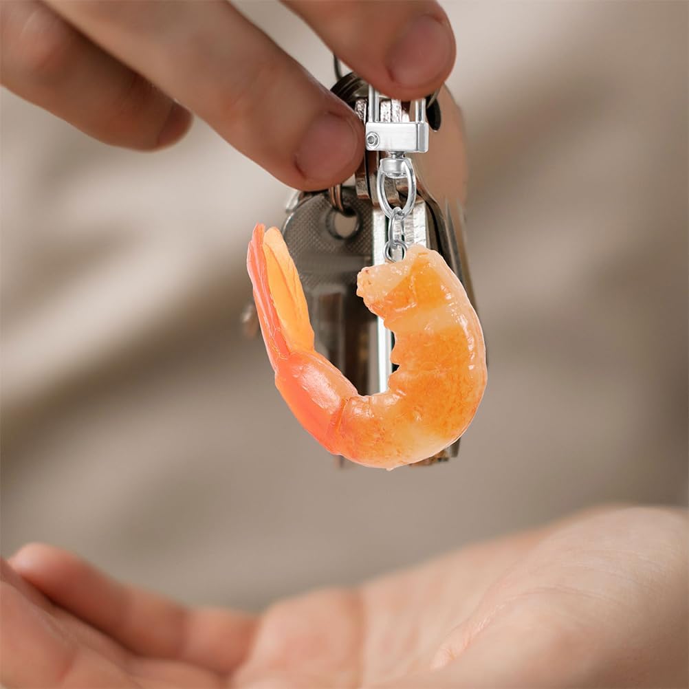 LOGOFUN 15 Pcs Fake Shrimp Keychains for Bags and Keys