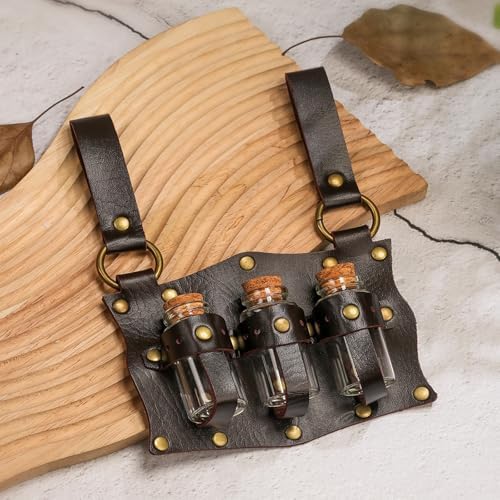Medieval Witch Potion Belt Pouches Handmade Faux Leather