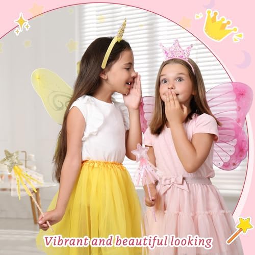24 Pcs Princess Wands and Crown Headbands for Girls Birthday Party Gifts