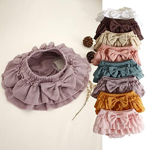Newborn Baby Girl Cotton Skirt with Built-in Shorts and Bows