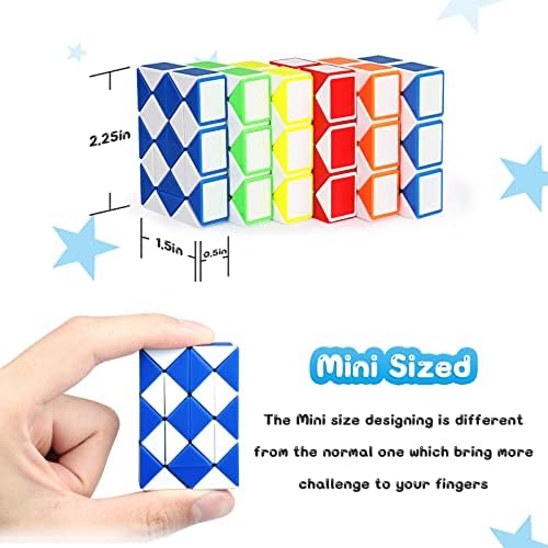 Ganowo 18 Pack Fidget Snake Cube Puzzle Toys for Kids Teens
