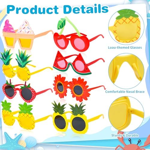8PCS Summer Party Sunglasses with Novelty Designs