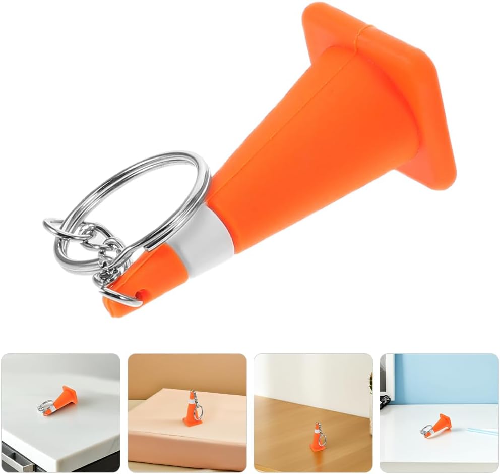 LOGOFUN 6pcs Mini Traffic Cone Keychains for Girls Schoolbag Accessories