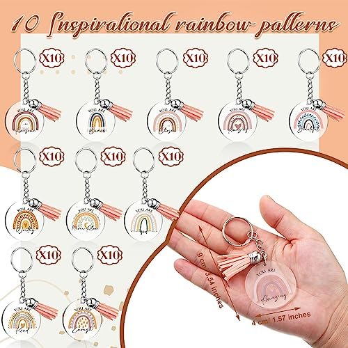Unittype Inspirational Rainbow Keychain Set