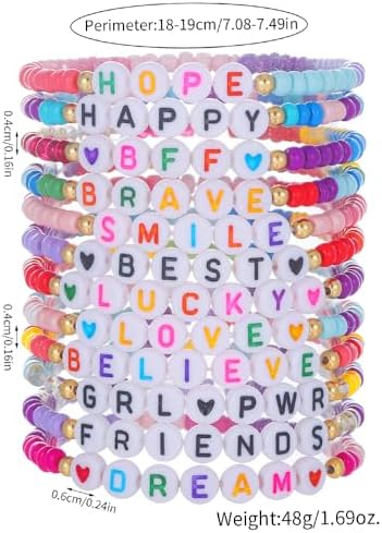 Heishi Surfer Clay Bead Bracelets Set for Women