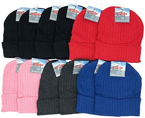 48 Pack Kids Winter Beanies for School and Outdoors