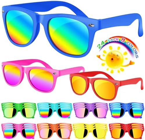 Kids Neon Sunglasses 24 Pack Party Favor