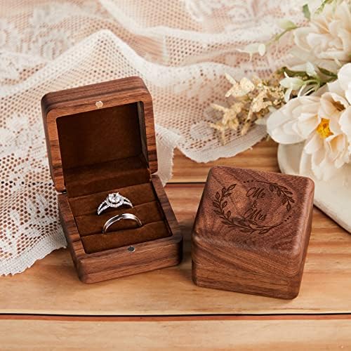 Roycraft Mr Mrs Ring Box Wedding Ceremony 2 Slots Wooden