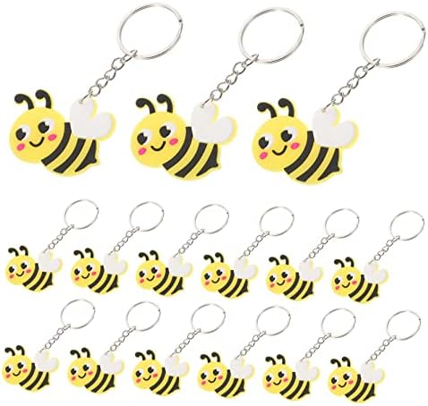 24 Pcs Cute Bee Keychains for Bags and Decor