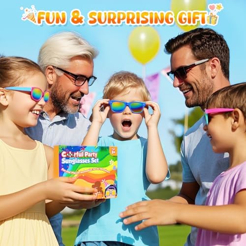 LovesTown Kids Sunglasses Bulk Set for Birthday Beach Events