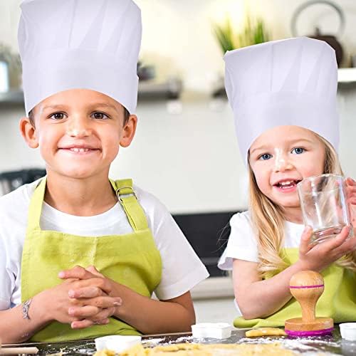 ESHATO 20 Pack Kids Chef Hats for Cooking Parties