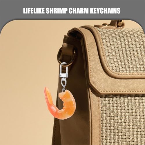 LOGOFUN 20 Pcs Fake Shrimp Keychains for Bags and Backpacks