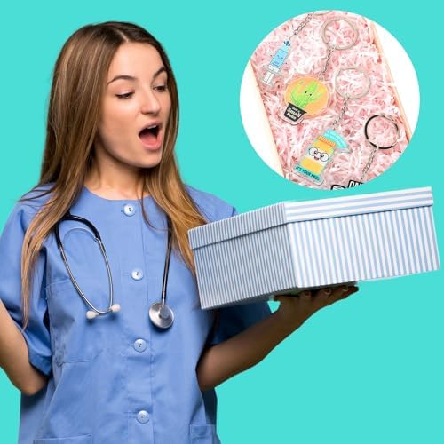 Sureio 36 Pcs Funny Nurse Keychains for Women