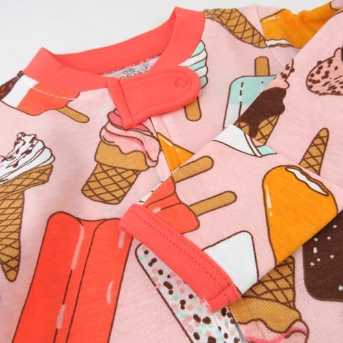 HonestBaby Organic Cotton Sleep Play Pajama Sleeper for Baby Girls