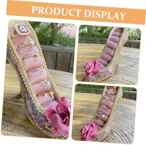 FOMIYES High Heel Jewelry Display Stand Velvet Organizer