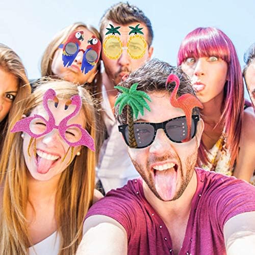 POPLAY Funny Party Sunglasses 4 Pair Hawaiian Style