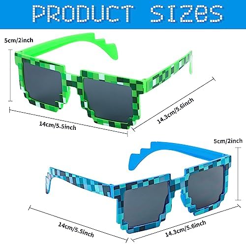 KIMOBER 12 Pack Pixel Sunglasses 6 Colors
