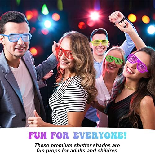 100 Pack Neon Plastic Shutter Shades Sunglasses