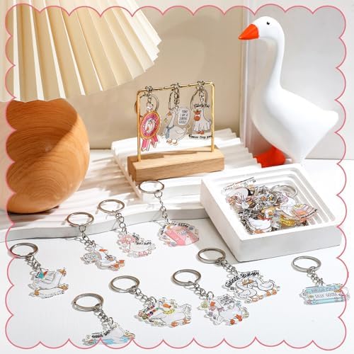 100 Pcs Silly Goose Keychains Bulk Pack