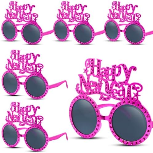 2025 Happy New Year Eyeglasses Glitter Round Funny Party Glasses