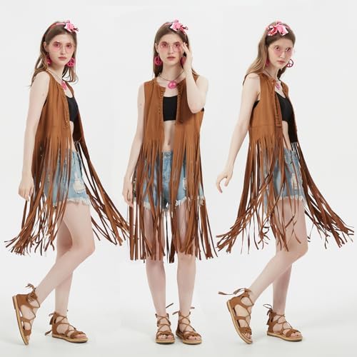 SunnyLisa Women Hippie Costume Set 60s 70s