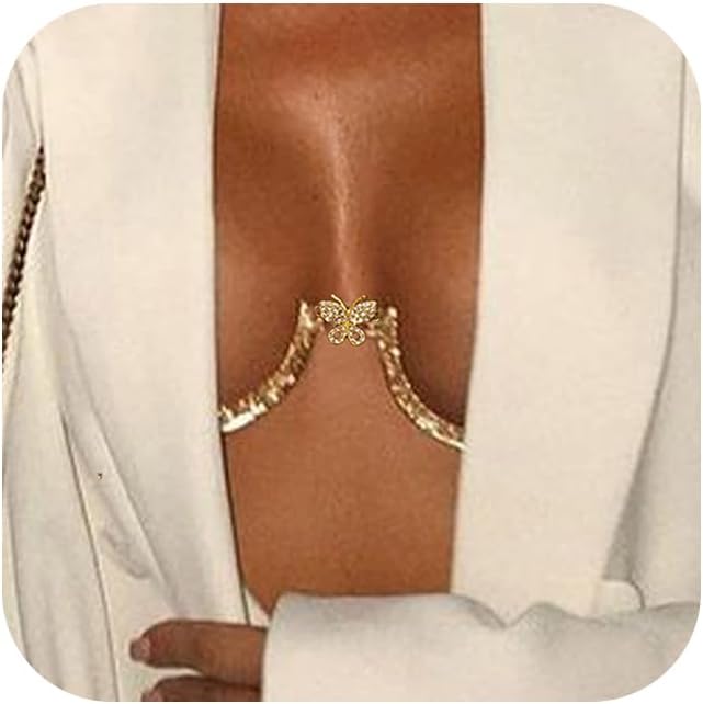 Rhinestone Chest Bracket Bra Chain Body Jewelry for Women