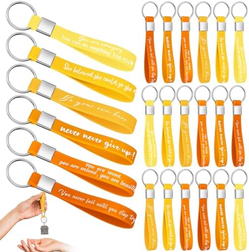 Sasylvia 24 Pcs Inspirational Quote Keychains for Women Men Girls Gifts