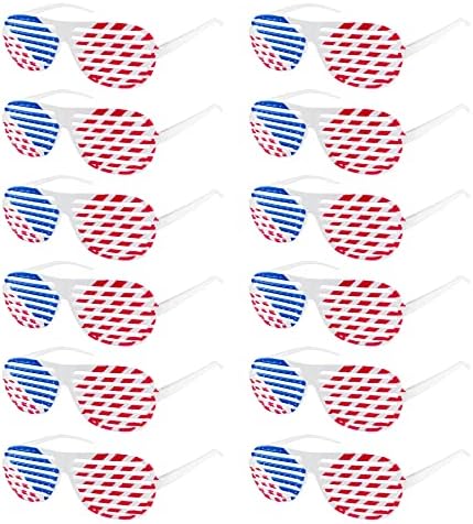 American Flag Plastic Shutter Sunglasses 12 Pairs