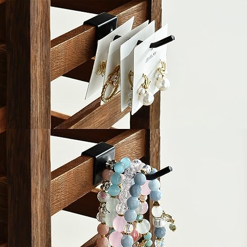 Ikee Design 5 Tiers Rotating Jewelry Display Tower with 42 Hooks