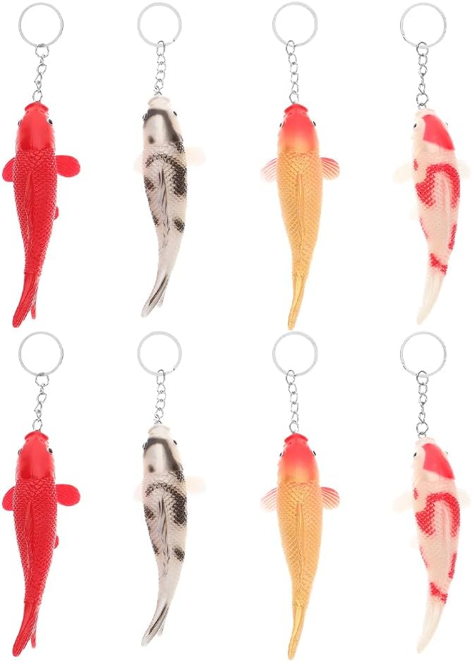 LUOZZY 8Pcs Summer Party Koi Fish Keychain Set