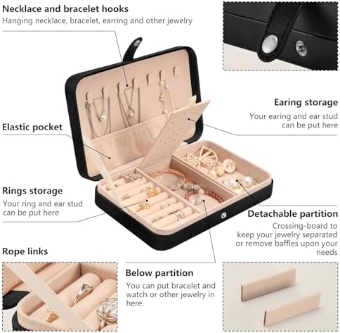 Snowman and Candle Jewelry Box PU Leather Travel Organizer