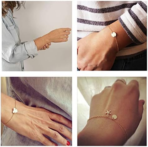 Softones 12pc Simple Silver Gold Bracelet Set Adjustable