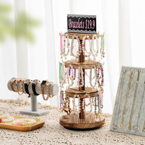 Pinzoveco 3 Tier Rotating Bracelet Holder