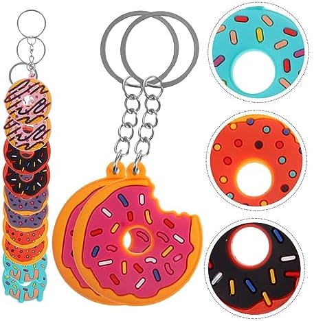 BESPORTBLE 12Pcs Cute Donut Design Keychain