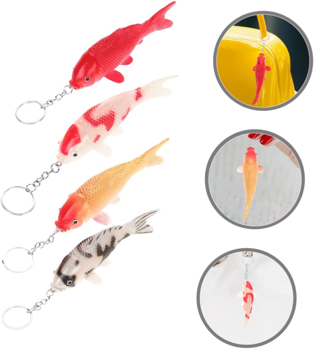8pcs Koi Fish Keychain Cute Cartoon Animal Keyrings for Boys and Girls