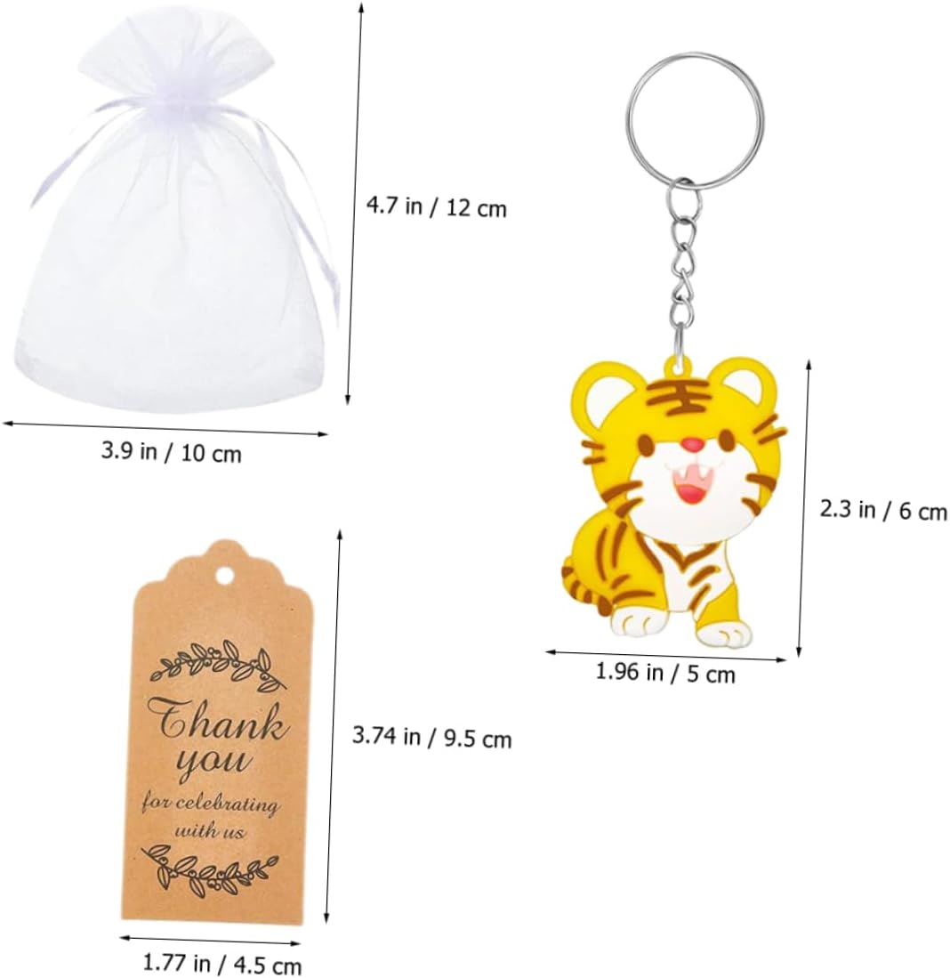 30 Sets Cartoon Tiger Keychains for Bags and Luggage
