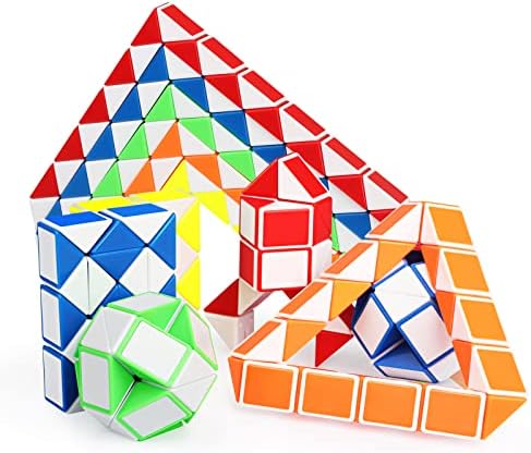 Ganowo 18 Pack Fidget Snake Cube Puzzle Toys for Kids Teens
