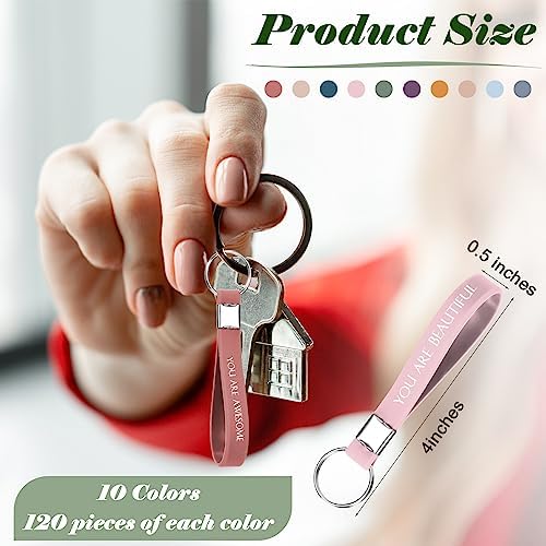 120 Pcs Inspirational Quote Key Chains Motivational for Team and Office
