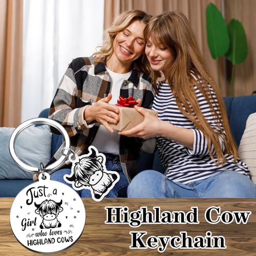 Highland Cow Keychain Cute Girl Gift for Cow Lovers