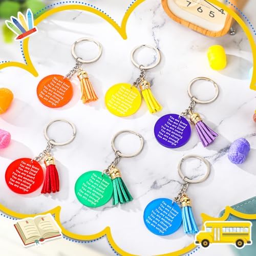 Inspirational Rainbow Keychain with Tassels for Kids