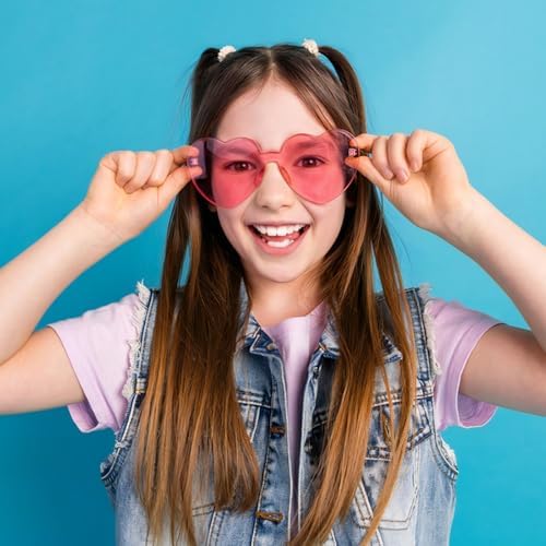 SUNOVELTIES 18 Heart Shape Rimless Kids Sunglasses