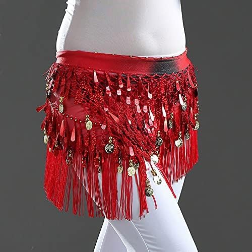 Belly Dance Skirt Belt with Sequins and Tassels