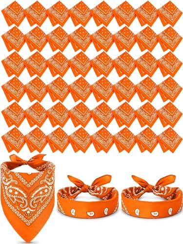 48 Piece Paisley Bandanas Novelty Headband Scarf for Parade Halloween Party