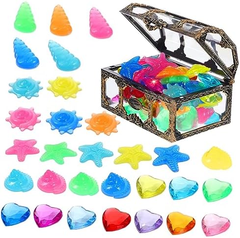 BESTonZON Pirate Treasure Chest Diving Gems Party Favors
